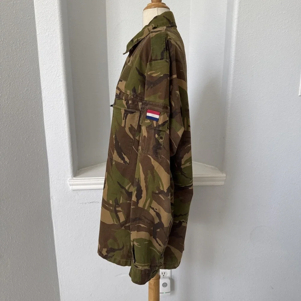Vtg Dutch Army Field Shirt XL British DPM Woodland Camo Jacket Military Gorpcore